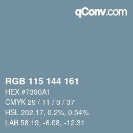 Color code: RGB 115 144 161 | qconv.com