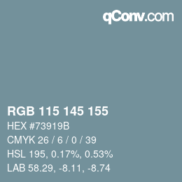 Farbcode: RGB 115 145 155 | qconv.com