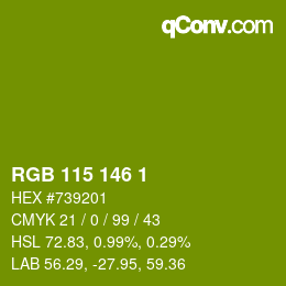 カラーコード: RGB 115 146 1 | qconv.com