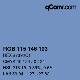 カラーコード: RGB 115 146 193 | qconv.com