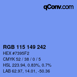 カラーコード: RGB 115 149 242 | qconv.com