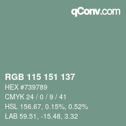 Farbcode: RGB 115 151 137 | qconv.com