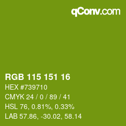 Color code: RGB 115 151 16 | qconv.com