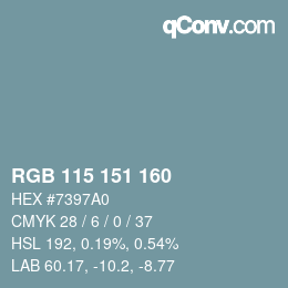 Color code: RGB 115 151 160 | qconv.com