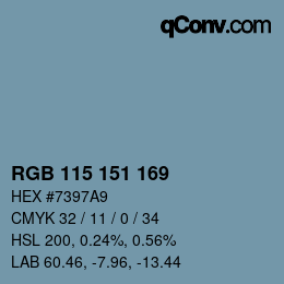 Color code: RGB 115 151 169 | qconv.com