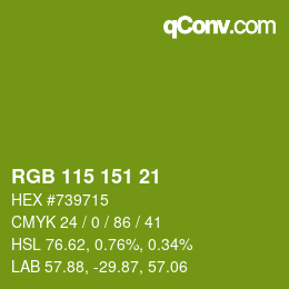 Color code: RGB 115 151 21 | qconv.com