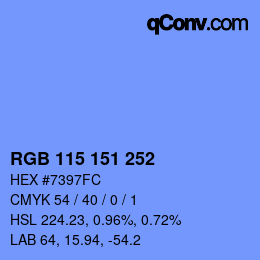 Color code: RGB 115 151 252 | qconv.com