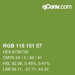 Color code: RGB 115 151 57 | qconv.com