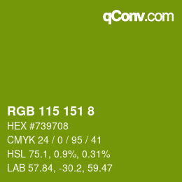 カラーコード: RGB 115 151 8 | qconv.com