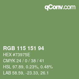 Farbcode: RGB 115 151 94 | qconv.com