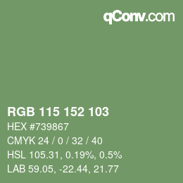 颜色代码: RGB 115 152 103 | qconv.com