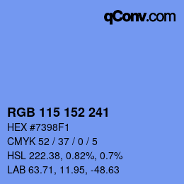カラーコード: RGB 115 152 241 | qconv.com