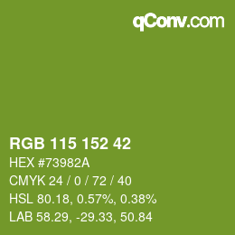 カラーコード: RGB 115 152 42 | qconv.com