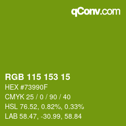 Color code: RGB 115 153 15 | qconv.com