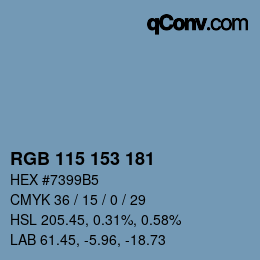 Color code: RGB 115 153 181 | qconv.com