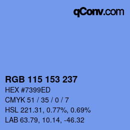 Color code: RGB 115 153 237 | qconv.com