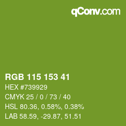 カラーコード: RGB 115 153 41 | qconv.com