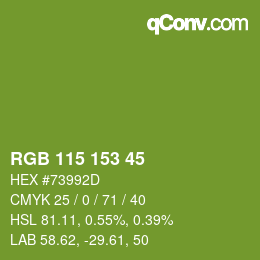 カラーコード: RGB 115 153 45 | qconv.com