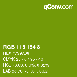 Color code: RGB 115 154 8 | qconv.com