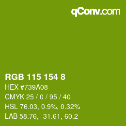 Color code: RGB 115 154 8 | qconv.com