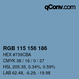 Código de color: RGB 115 156 186 | qconv.com