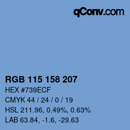 Código de color: RGB 115 158 207 | qconv.com