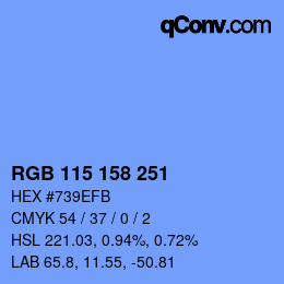カラーコード: RGB 115 158 251 | qconv.com