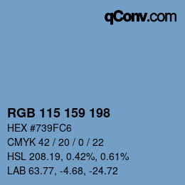 Farbcode: RGB 115 159 198 | qconv.com