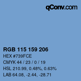Farbcode: RGB 115 159 206 | qconv.com