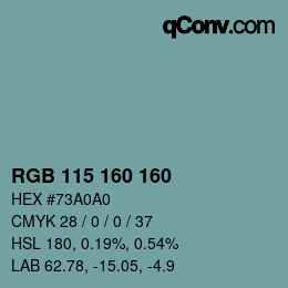 Color code: RGB 115 160 160 | qconv.com