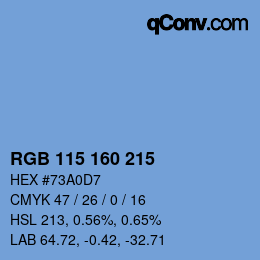 Color code: RGB 115 160 215 | qconv.com