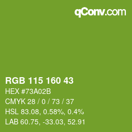 Color code: RGB 115 160 43 | qconv.com