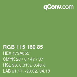 Farbcode: RGB 115 160 85 | qconv.com