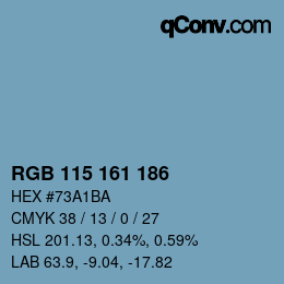 颜色代码: RGB 115 161 186 | qconv.com