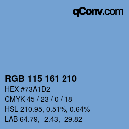 Color code: RGB 115 161 210 | qconv.com