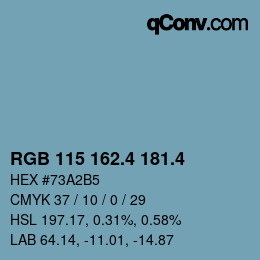 カラーコード: RGB 115 162.4 181.4 | qconv.com