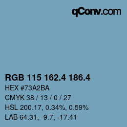 カラーコード: RGB 115 162.4 186.4 | qconv.com