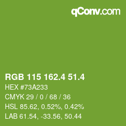カラーコード: RGB 115 162.4 51.4 | qconv.com