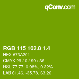 カラーコード: RGB 115 162.8 1.4 | qconv.com