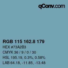 Color code: RGB 115 162.8 179 | qconv.com