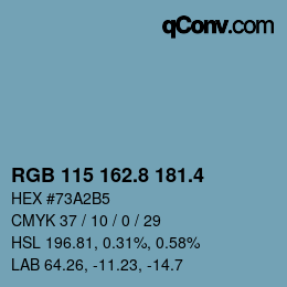 カラーコード: RGB 115 162.8 181.4 | qconv.com