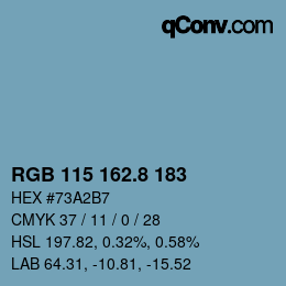 Color code: RGB 115 162.8 183 | qconv.com