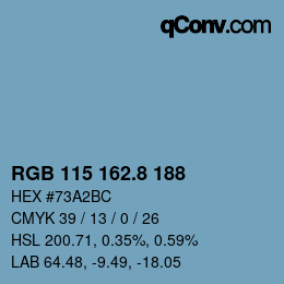 Color code: RGB 115 162.8 188 | qconv.com