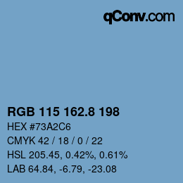 Color code: RGB 115 162.8 198 | qconv.com