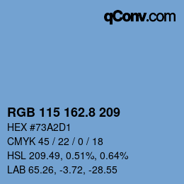 カラーコード: RGB 115 162.8 209 | qconv.com
