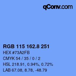 カラーコード: RGB 115 162.8 251 | qconv.com
