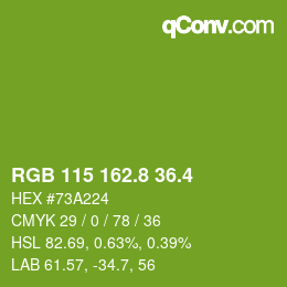 カラーコード: RGB 115 162.8 36.4 | qconv.com