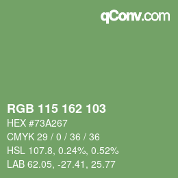 カラーコード: RGB 115 162 103 | qconv.com