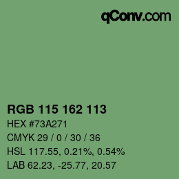 Color code: RGB 115 162 113 | qconv.com
