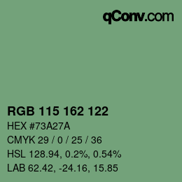 Color code: RGB 115 162 122 | qconv.com